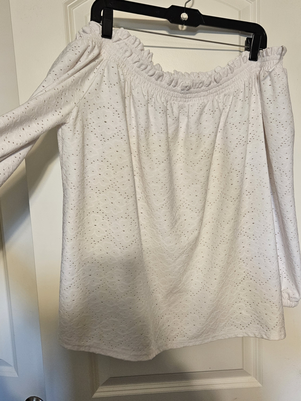 Michael Kors White Off-the-Shoulder Eyelet Tunic With Matching Skirt Set